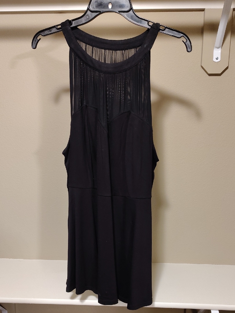 torrid Black Mesh-Yoke Sleeveless Top